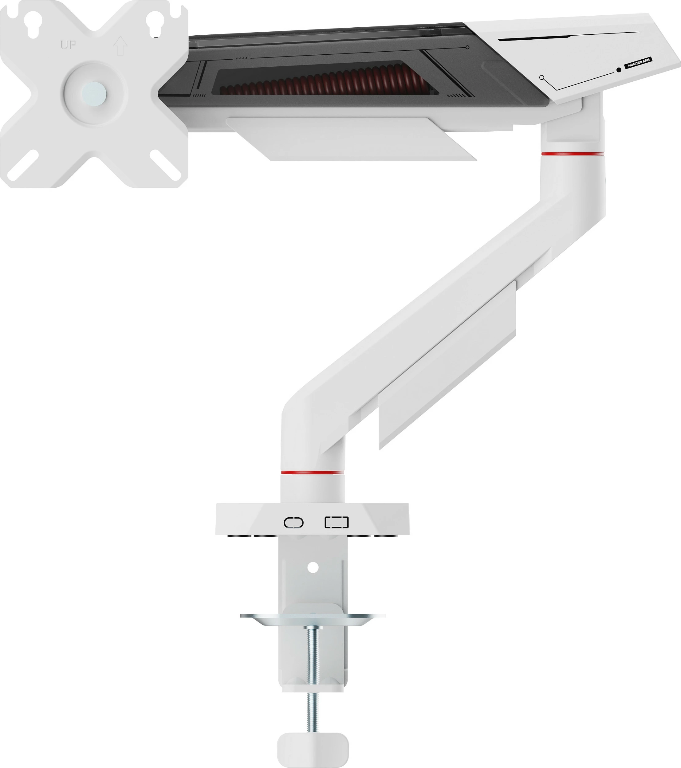 Mbajtëse monitori për tavolinë EQUIP 17-40", 1 ekran, VESA 75x75/100x100, rrotullim 360°, bardhë/zi