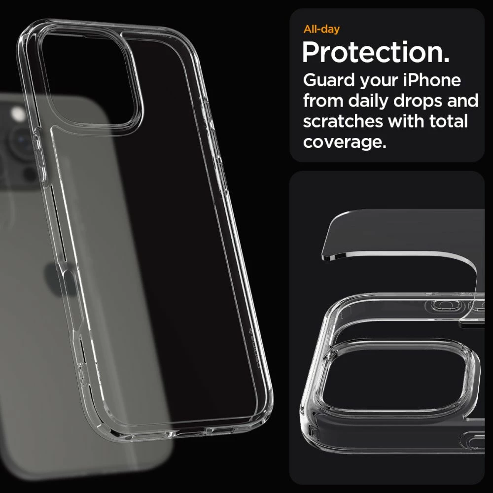 Mbështjellës Spigen Ultra Hybrid për iPhone 16 Pro Max, transparent (1 copë)
