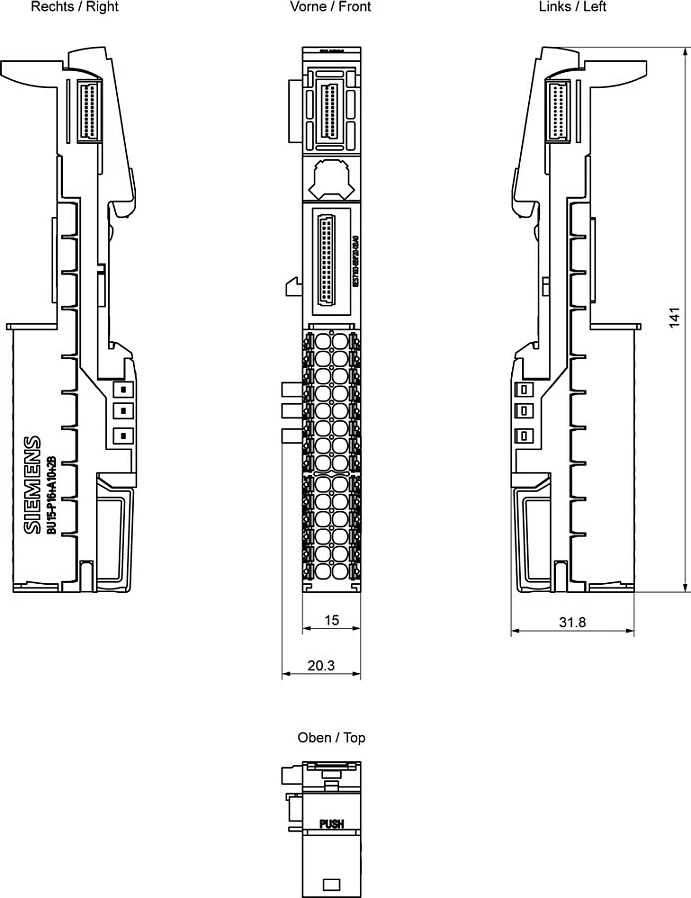 Njësi bazë Siemens SIMATIC ET 200SP 6ES71936BP200BA0, BU15-P16+A10+2B, multikolor