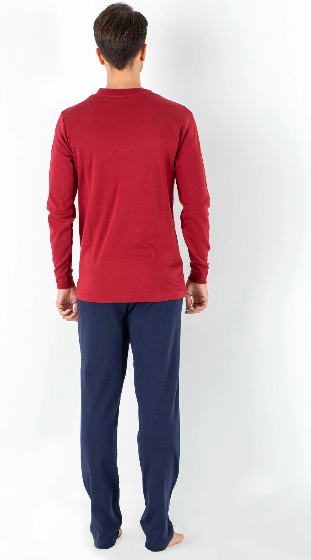 Set pizhamash për burra, ngjyrë e kuqe Claret, Jumeon, 256-020530, XXL