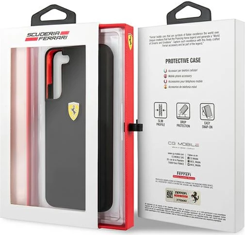 Mbështjellës Ferrari On Track Silicone për Samsung Galaxy S22+, i zi