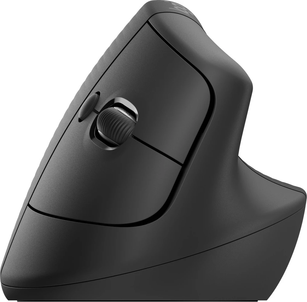 Maus ergonomik Logitech Lift për biznes, dizajn vertikal, optik, RF Wireless + Bluetooth, 4000 DPI, grafit