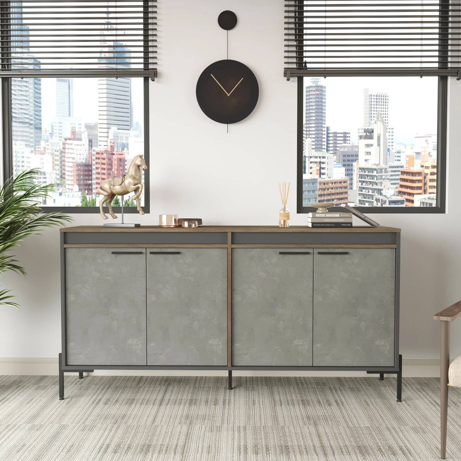 Dollap multifunksional Hanah Home, Vs5-Cga, kafe/gri/anthracite