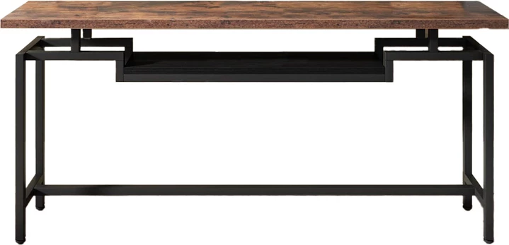 Konsolë Onole, metal i zi, dru arre, 180x35x82cm