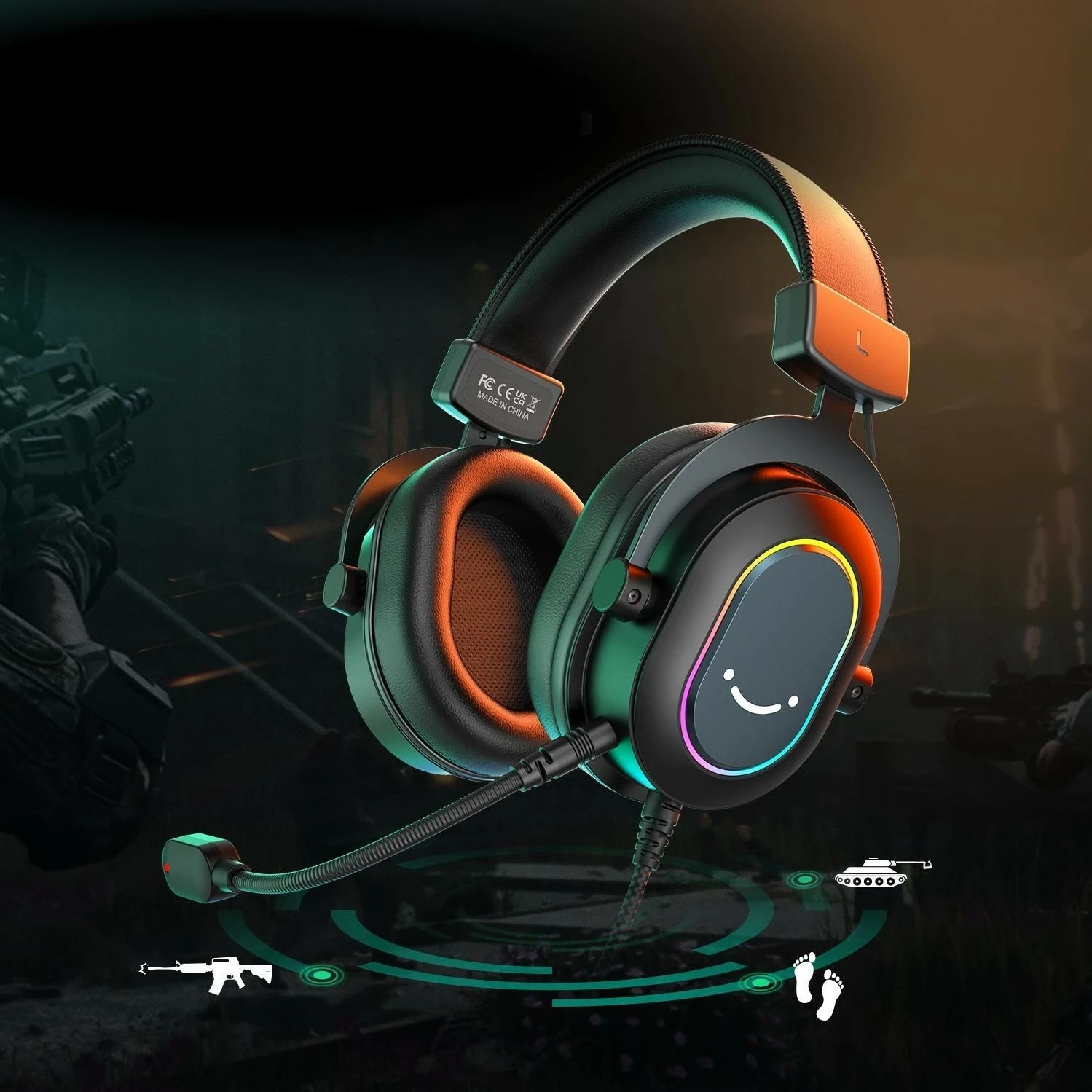 Kufje FIFINE H6 AmpliGame, 7.1 Surround, RGB, me mikrofon, USB/3.5mm, të zeza