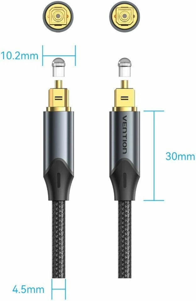 Kabllo optike audio Toslink Vention BAVBJ 5 m, e zezë