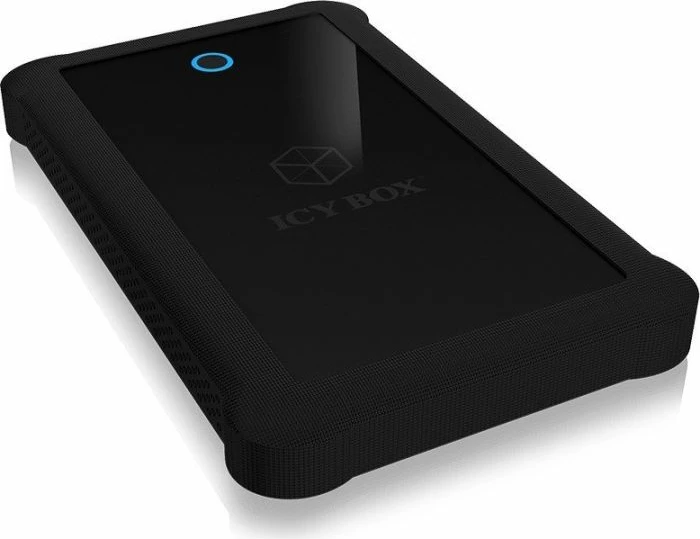 Kasë e jashtme për HDD/SSD 2.5" SATA ICYBOX IB-233U3-B USB 3.0 me UASP, e zezë, set me mbulesë silikoni + kabllo USB