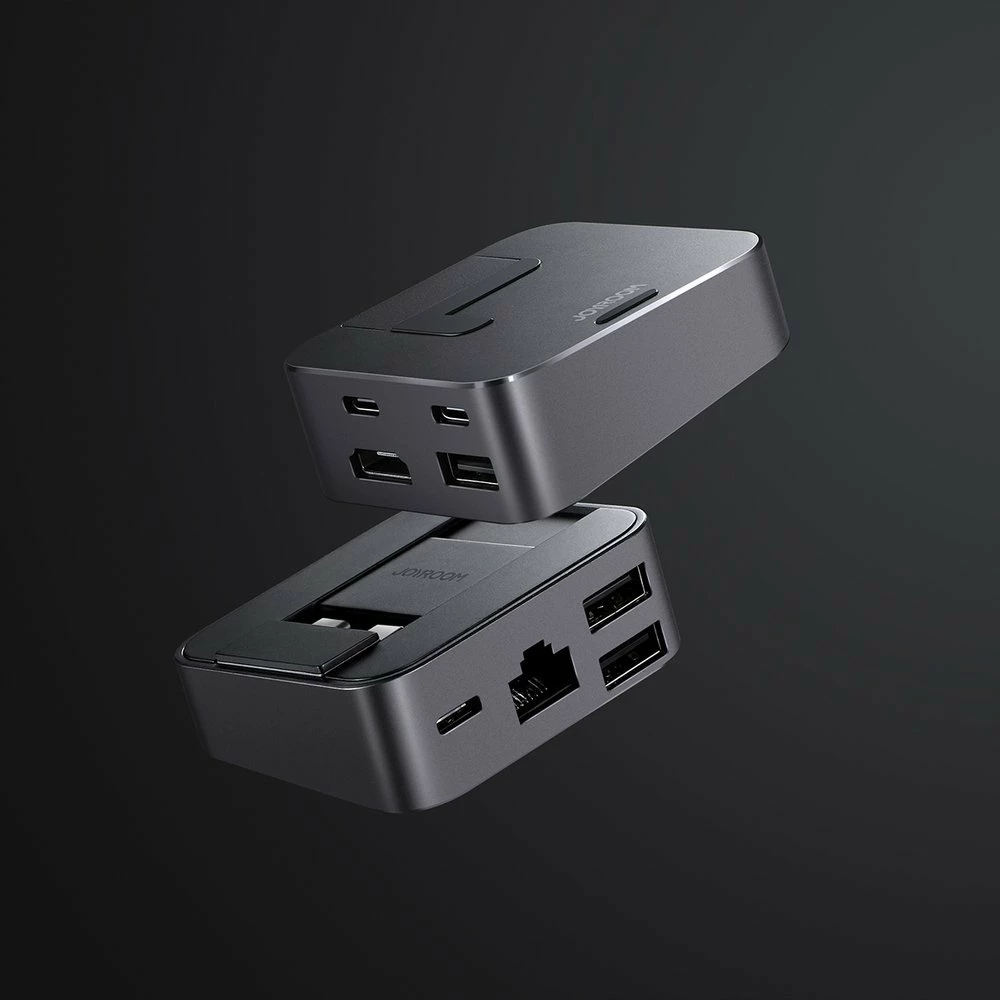 HUB multifunksional Joyroom S-H121, për MacBook Pro, 8 porta, Thunderbolt 3, Gri