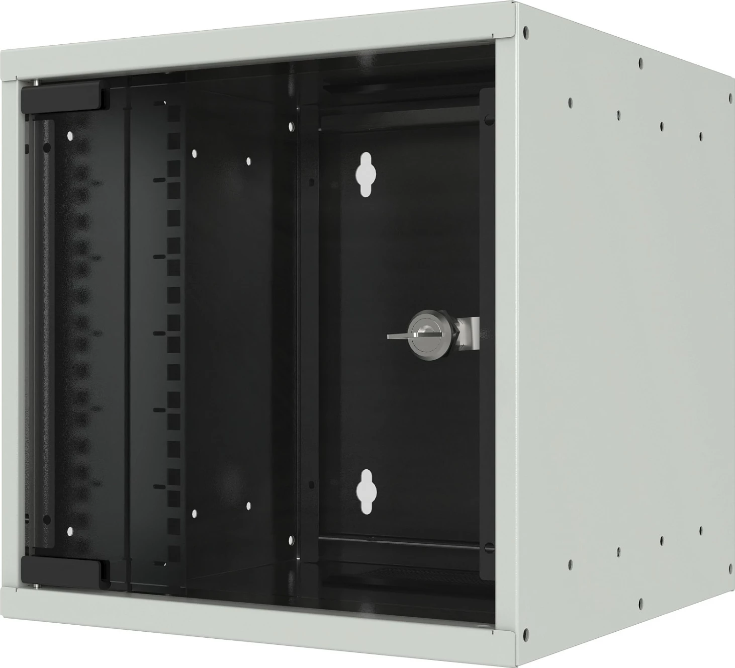 Kabinet rack muror EFB Elektronik WGB-1009GR.30, 9U, 10", 30 kg, derë xhami me çelës, gri
