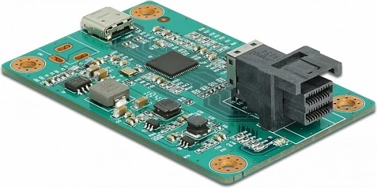 Konvertues USB Type-C në SFF-8643 DeLOCK, 10 Gbit/s, për SSD NVMe U.2/M.2, zi/jeshil