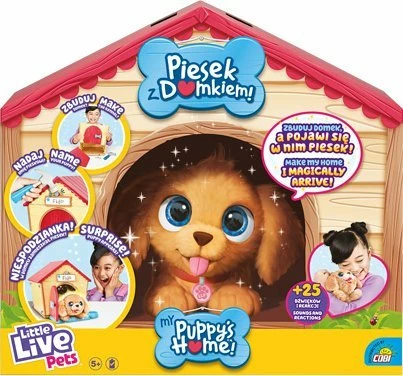 Pelush elektronik qenush me shtëpi Little Live Pets Cobi 26477, multicolor, set