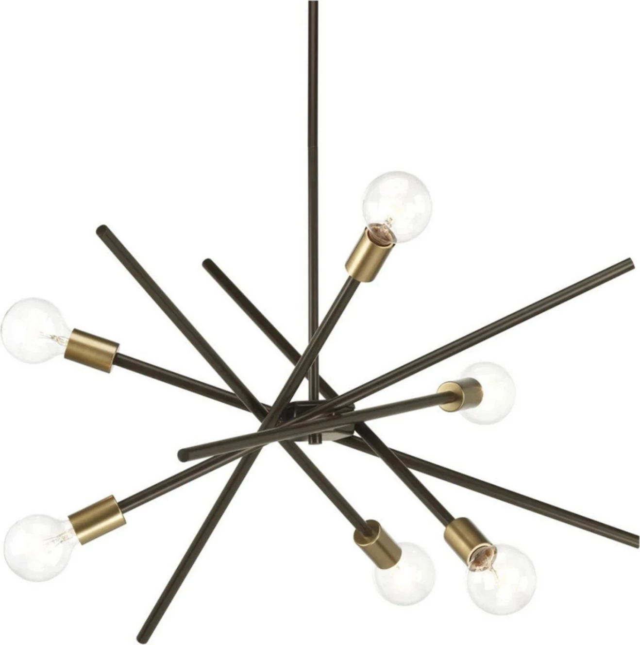 Llambë varëse për tavan, shumë drita, metalike, e zezë dhe e artë, FH7401.01, 60x70 cm