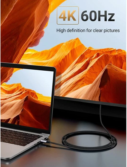 Kabllo USB-C në HDMI UGREEN 50570, 1.5 m, 4K@60Hz, gri, me kuti