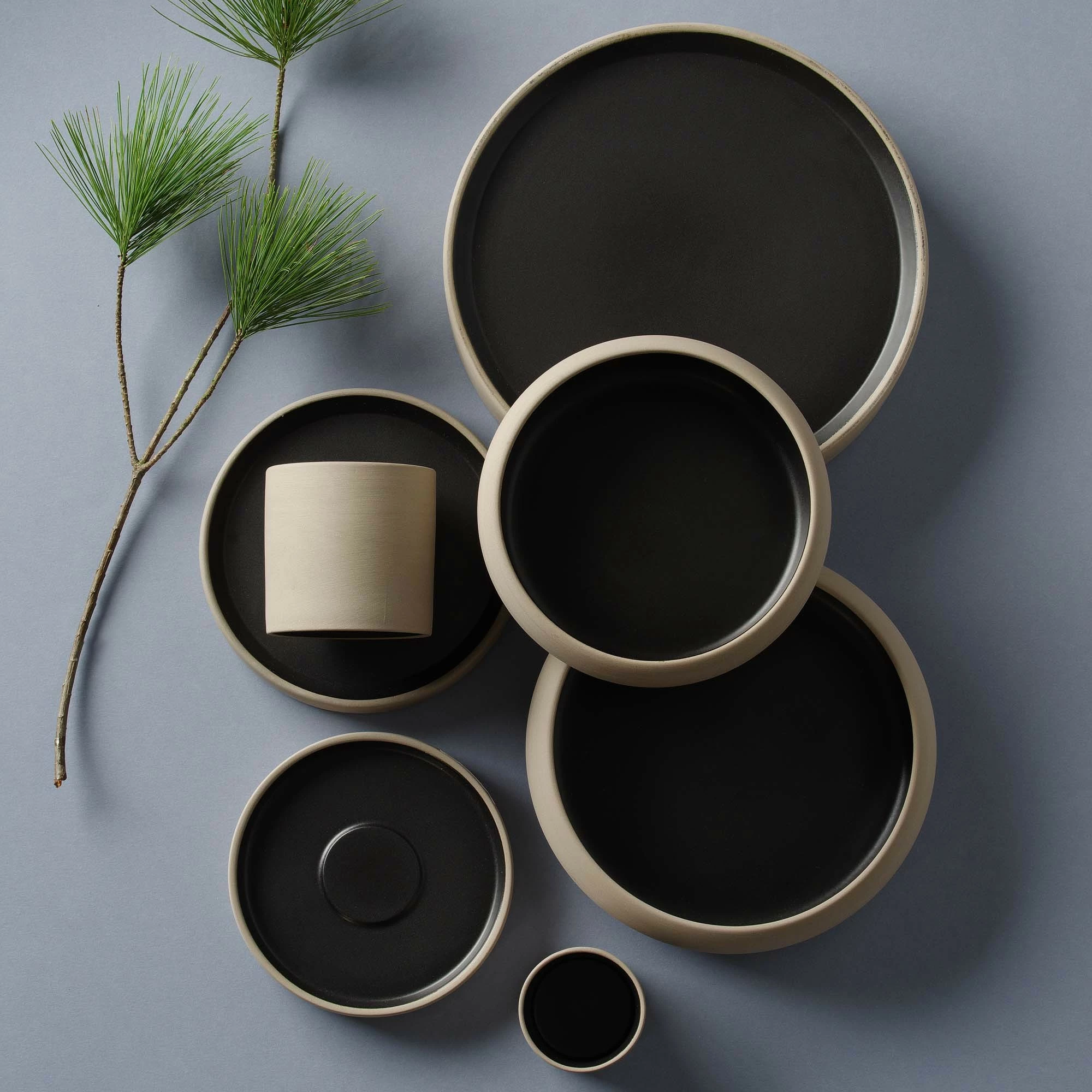 Tas servimi Fine Dine Mia 1 L ø195 mm, gri/zi, set 2 copë