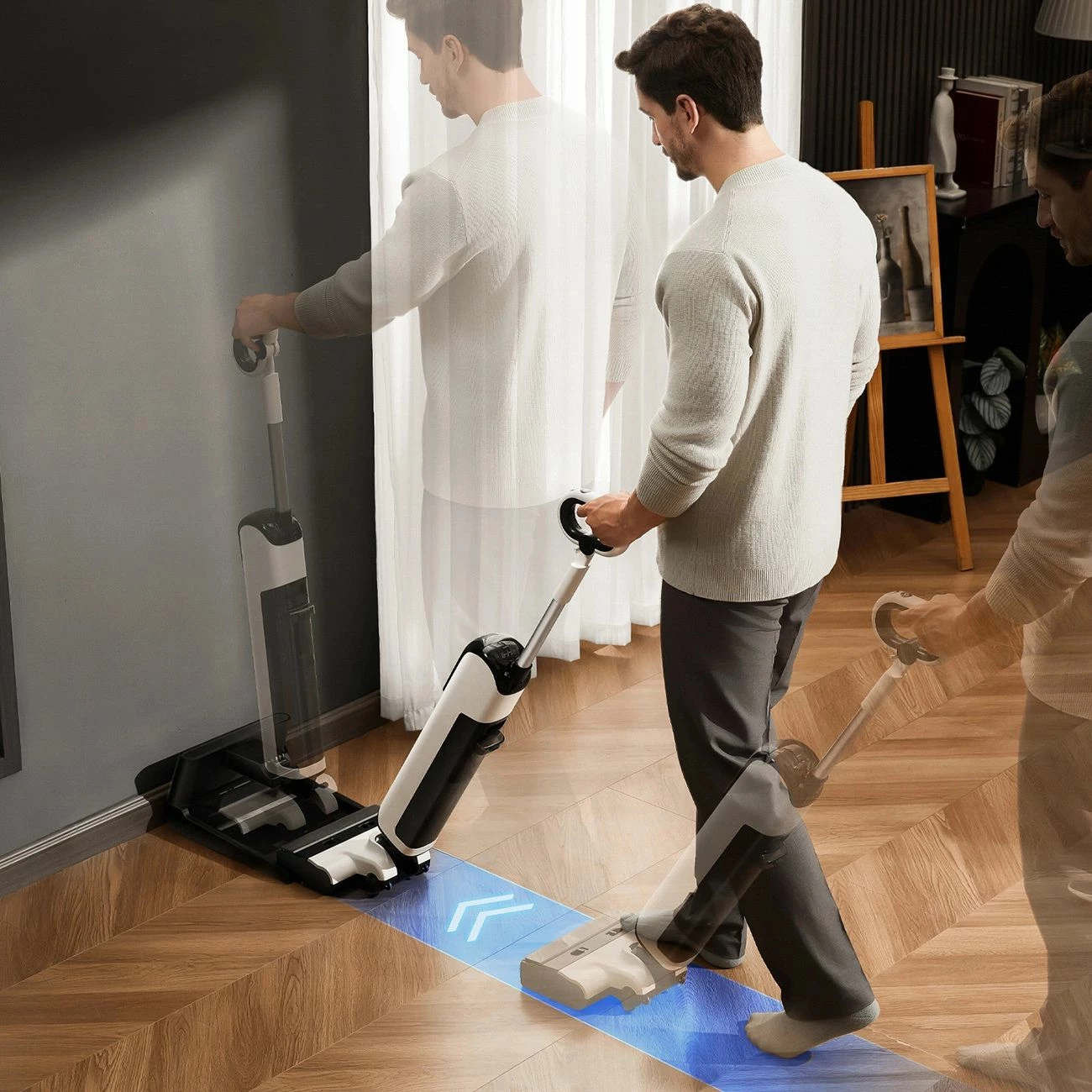 Fshesë vertikale pa kabllo wet/dry Uwant D700W, 20000 Pa, 45 min, vetëpastrim 100°C/75°C, e bardhë