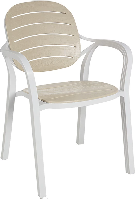 Karrige me krahë Gentle PP ngjyrë bardhë-kapuçino