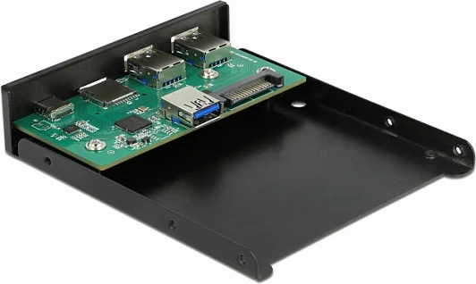 Panel frontal DeLOCK 3.5" USB 3.2 Gen 1, USB-C + 2x USB-A, lexues SD/microSD, i zi