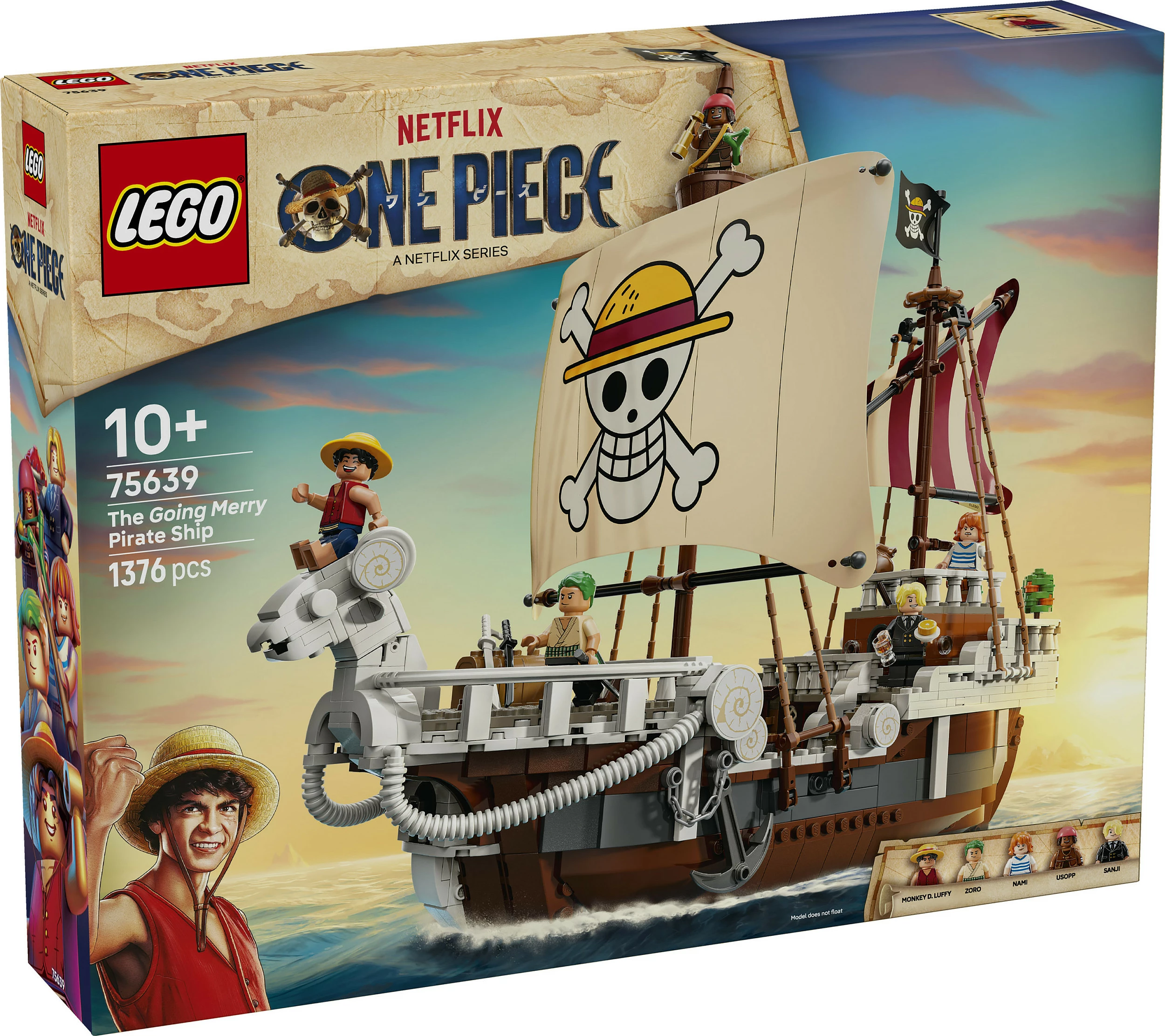 Set ndërtimi LEGO ONE PIECE The Going Merry Pirate Ship 75639, 1376 pjesë, 10+, multikolor