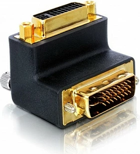 Adapter DVI DeLOCK DVI-I 29-pin, 90° djathtas, i zi