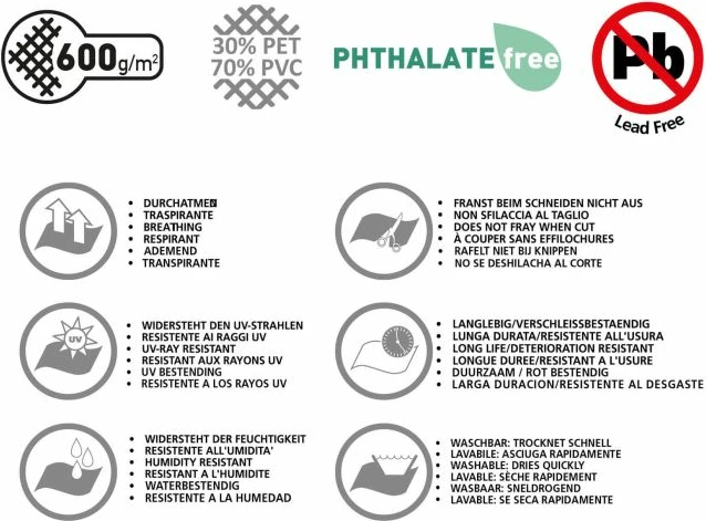 Mat për tendë/awning BRUNNER Tendo 250x600cm 600g/m² gri