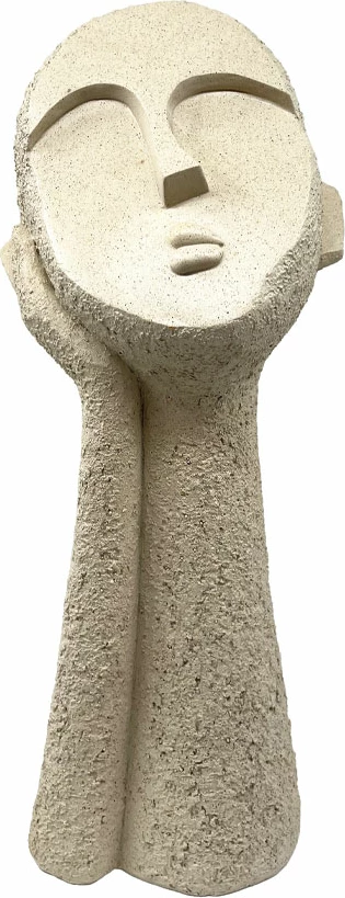 Dekor fytyre MOOD3, polirezine, bezhë, 18x18x45cm