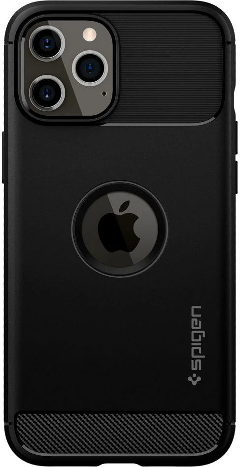 Mbështjellës Spigen Rugged Armor për iPhone 12 / iPhone 12 Pro, Matte Black