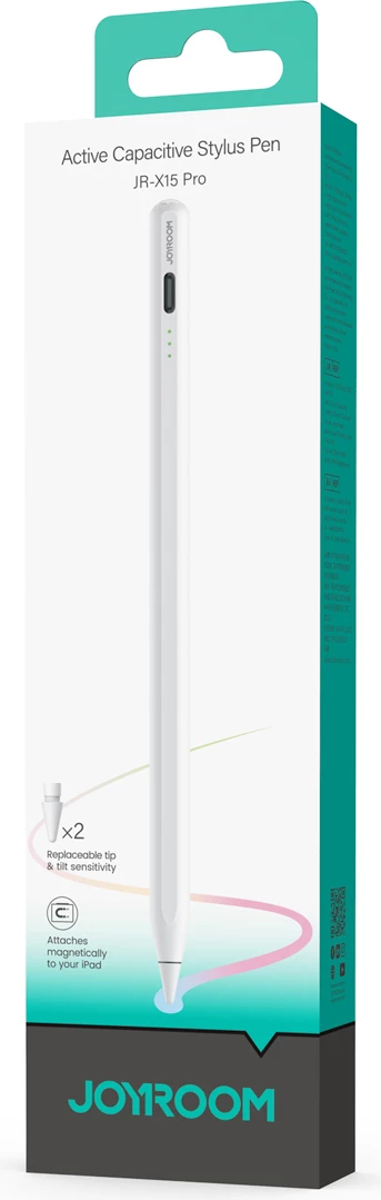 Stilolaps aktiv Joyroom JR-X15 Pro me USB-C, palm rejection, 2 maja rezervë, i bardhë