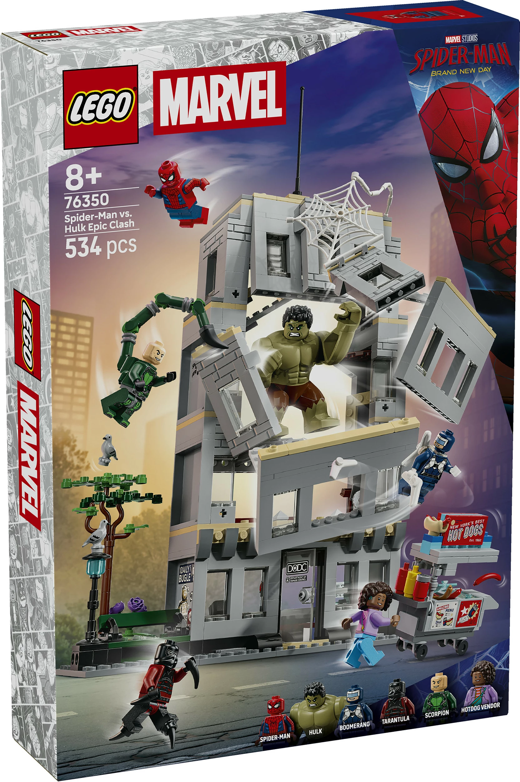 Set ndërtimi LEGO Marvel 76350 Spider-Man vs Hulk, 534 pjesë, multikolor