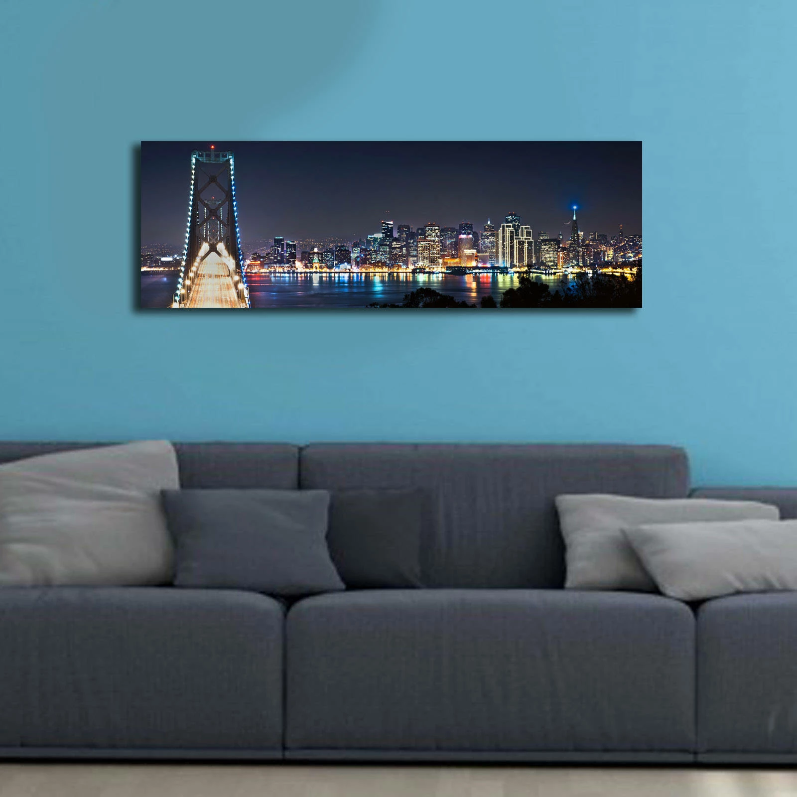 Pikturë dekorative me drita LED, shumëngjyrëshe, 30x90cm, 3090İACT-37