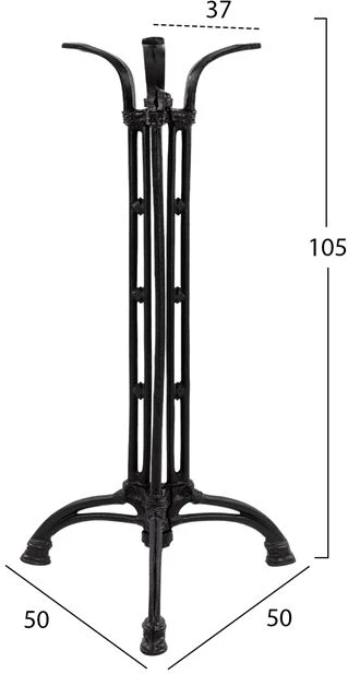 Bazë për bar prej gize, ngjyrë e zezë, FH446, 3 këmbë, 50x50x105 cm