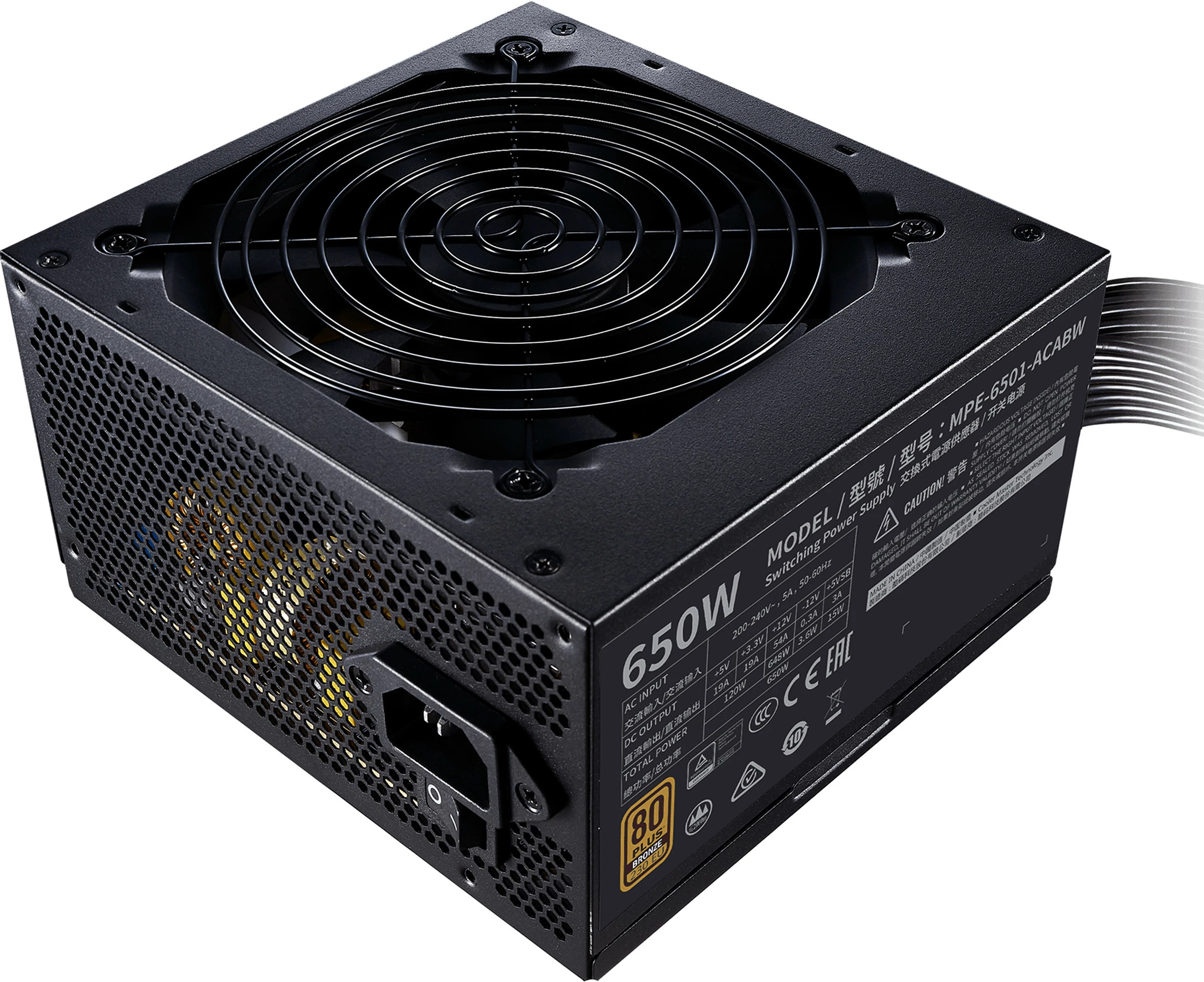 Furnizues rryme Cooler Master MWE Bronze V2 650W, 80+ Bronze, ATX 2.52, jo-modular, i zi