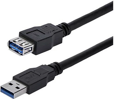 Kabllo zgjatëse USB StarTech USB3SEXT1MBK, USB-A mashkull në USB-A femër, USB 3.2 Gen 1, 1m, 5 Gbps, e zezë