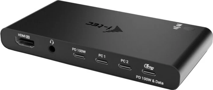 Dock KVM i-tec HDMI 2 kompjuterë Power Delivery 2x100W AUDIO