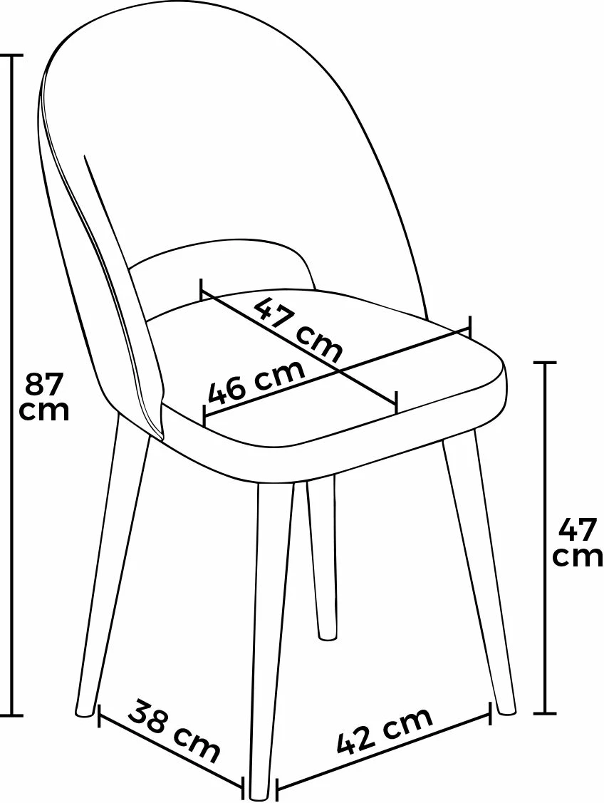 Set karrigash (4 copë), Hanah Home, ngjyrë e zezë, krom