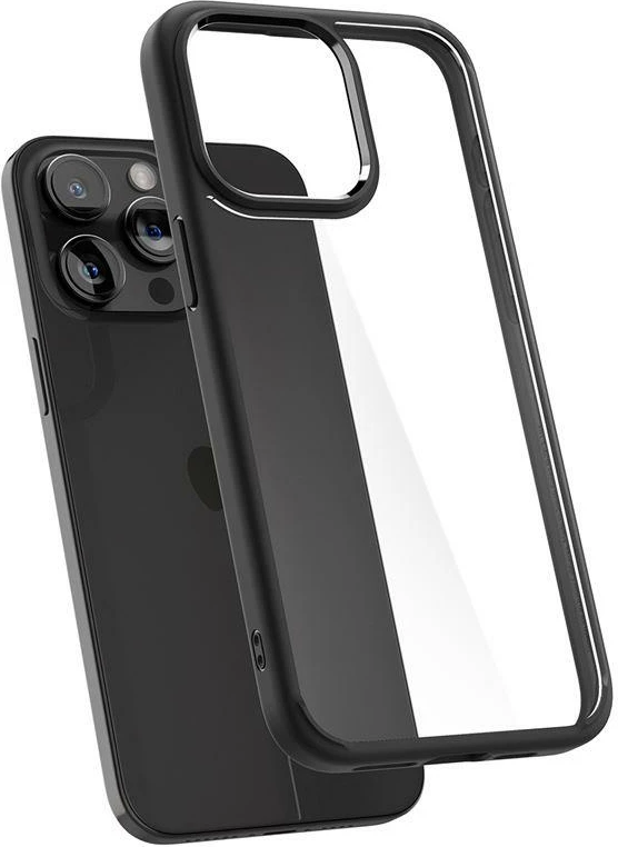 Mbështjellës Spigen Crystal Hybrid për iPhone 15 Pro, Transparent/Black