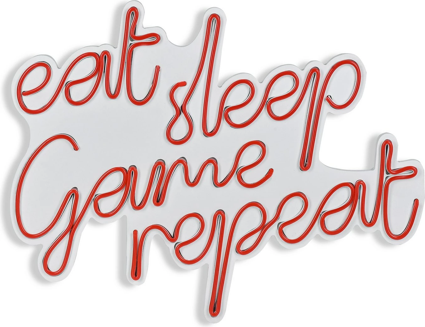 Dritë dekorative LED plastike, e kuqe, eat sleep game repeat