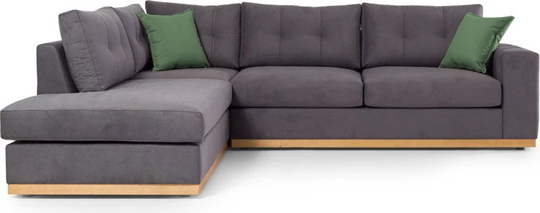 Kënd divan Boston, kënd i djathtë, pëlhurë anthracite-cypress, 280x225x90 cm