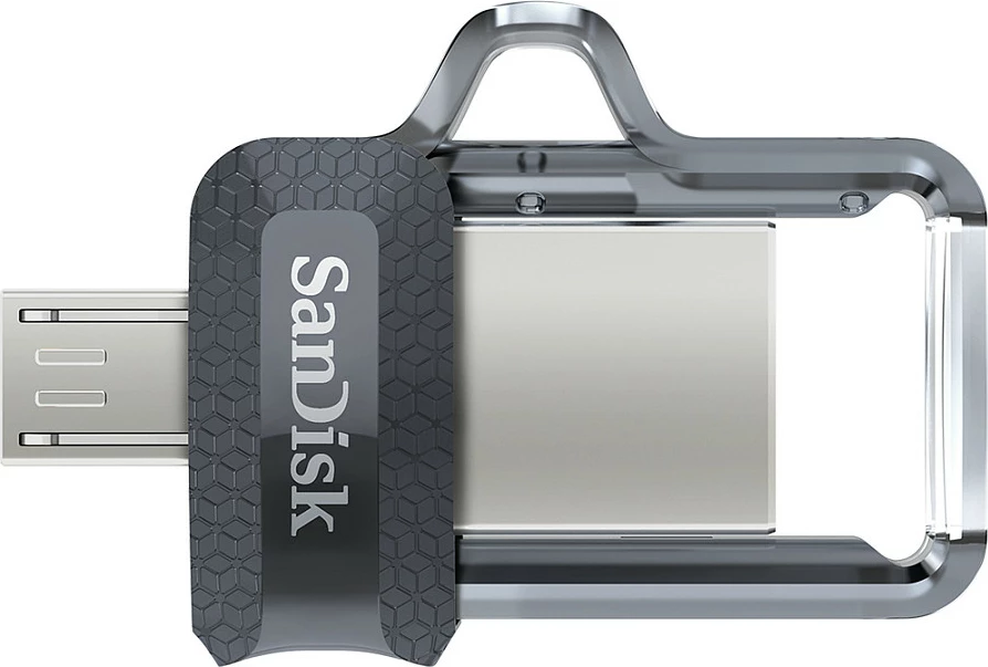 USB stick Sandisk Ultra Dual m3.0 256GB, USB 3.2, Micro-USB, zi/argjend/transparente