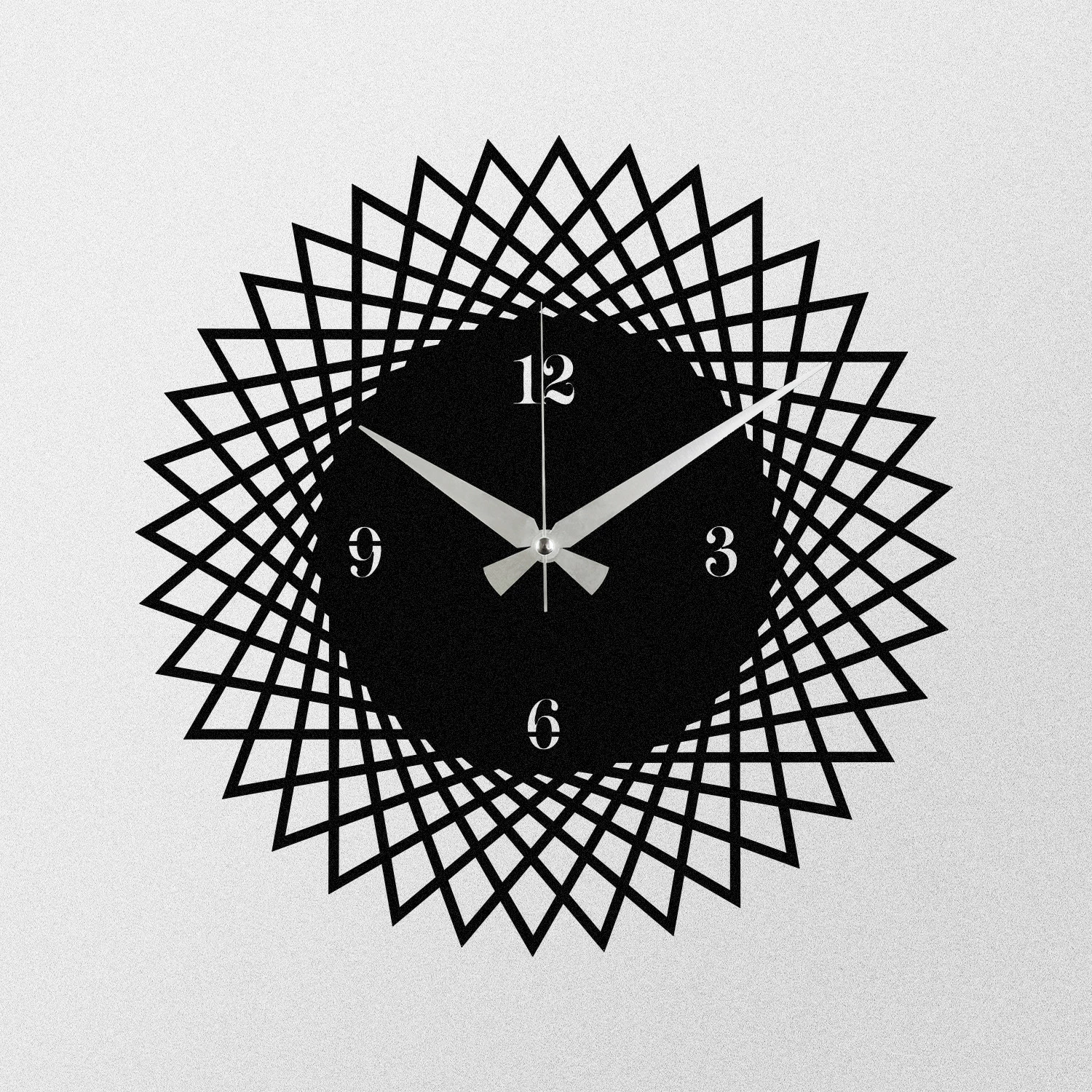 Orë muri dekorative prej metali, Wallity Enzoclock - S026, e zezë, 48x48cm