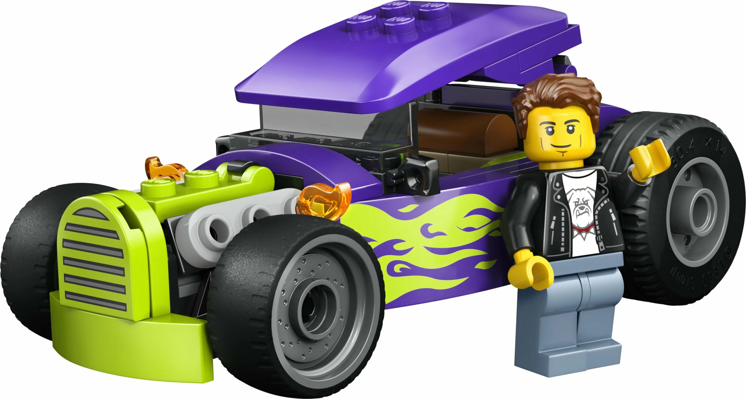 Set LEGO City Hot Rod 60485, 81 copë, 5+, vjollcë/jeshile neon