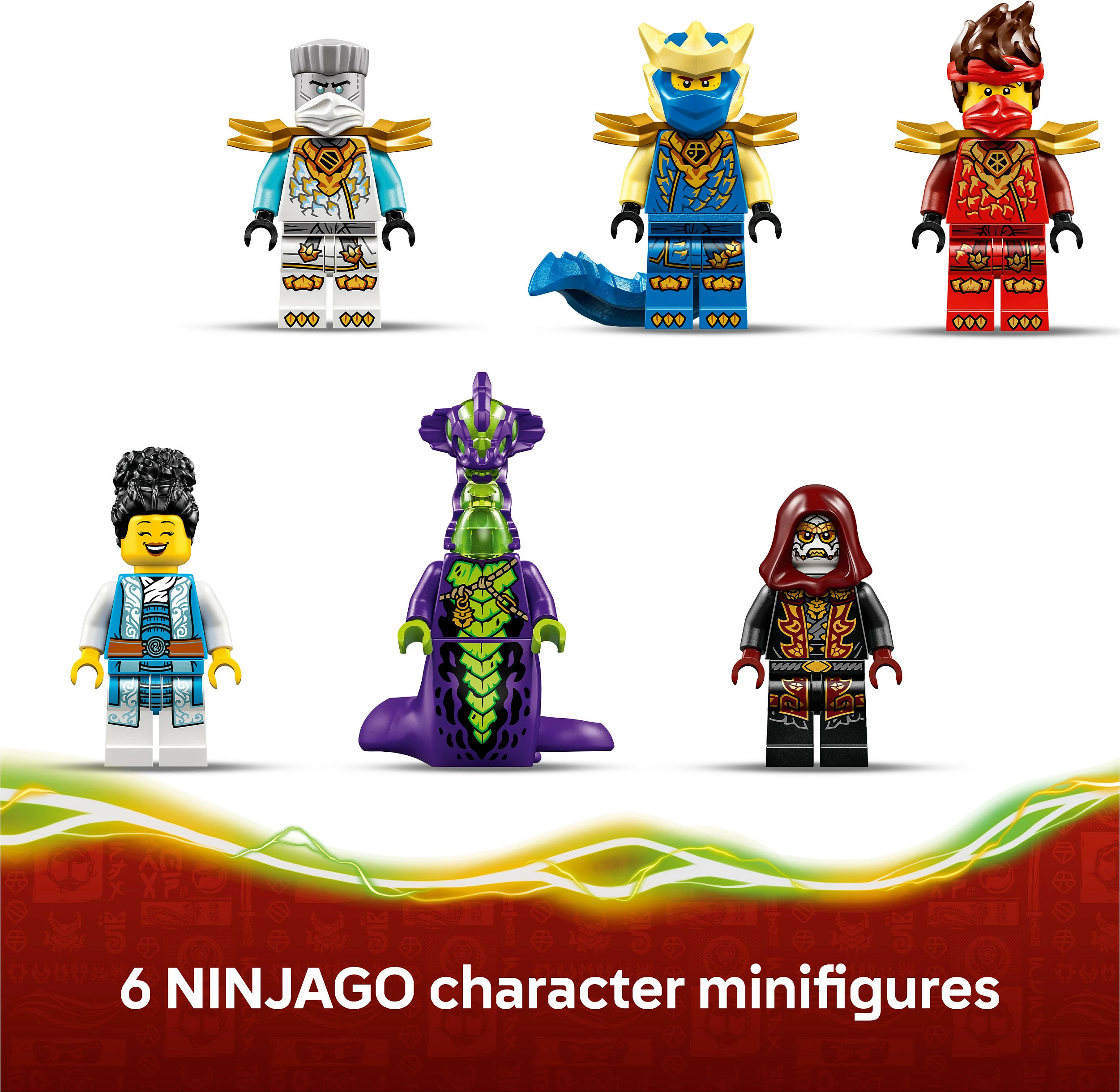 Set ndërtimi LEGO NINJAGO 71857 Ninja Vehicle Tree House Battle, 642 pjesë, 6 minifigura, multikolor