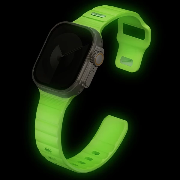Rrip sportiv për Apple Watch UNIQ Stride SE, FKM Rubber, 42/41/40mm, që ndriçon në errësirë