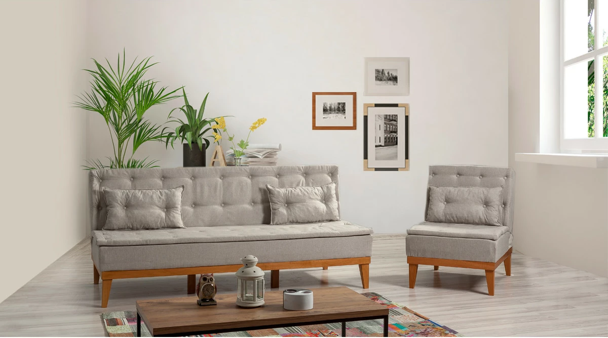 Set divani-krevat Atelier del Sofa, krem, Fuoco-TKM05-1005