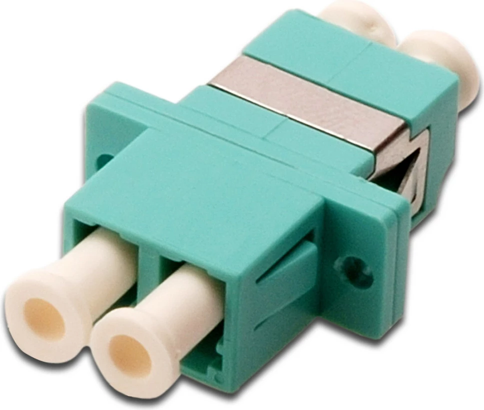 Kupler fibër optike Digitus LC-LC, Multimode Duplex OM3, aqua