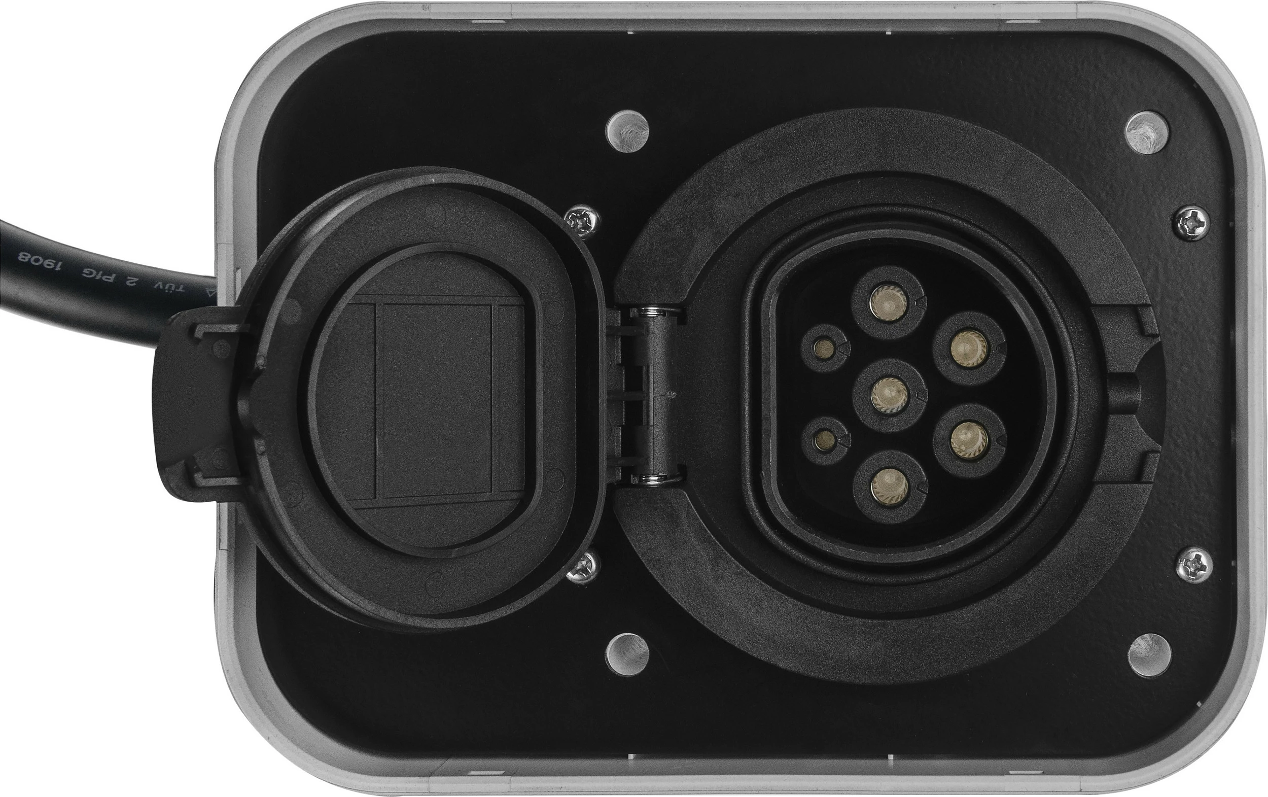 Karikues wallbox për veturë elektrike Green Cell PowerBox RFID, Type 2, 22 kW, 32A, 3-faz, i zi