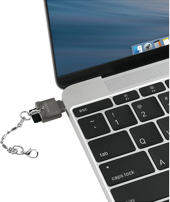 Kartëlexues USB 2.0 LogiLink për microSD, USB-C, gri e errët