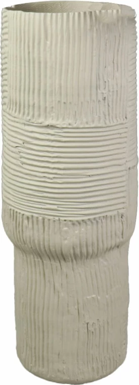 Vazo dekorative KYLMA, polirezine, bezhë, 14x14x40cm