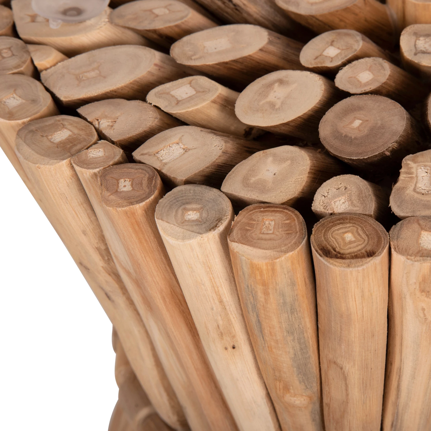 Tavolinë anësore e rrumbullakët COOTER, degë teak, natyrale, Φ37x50Hcm