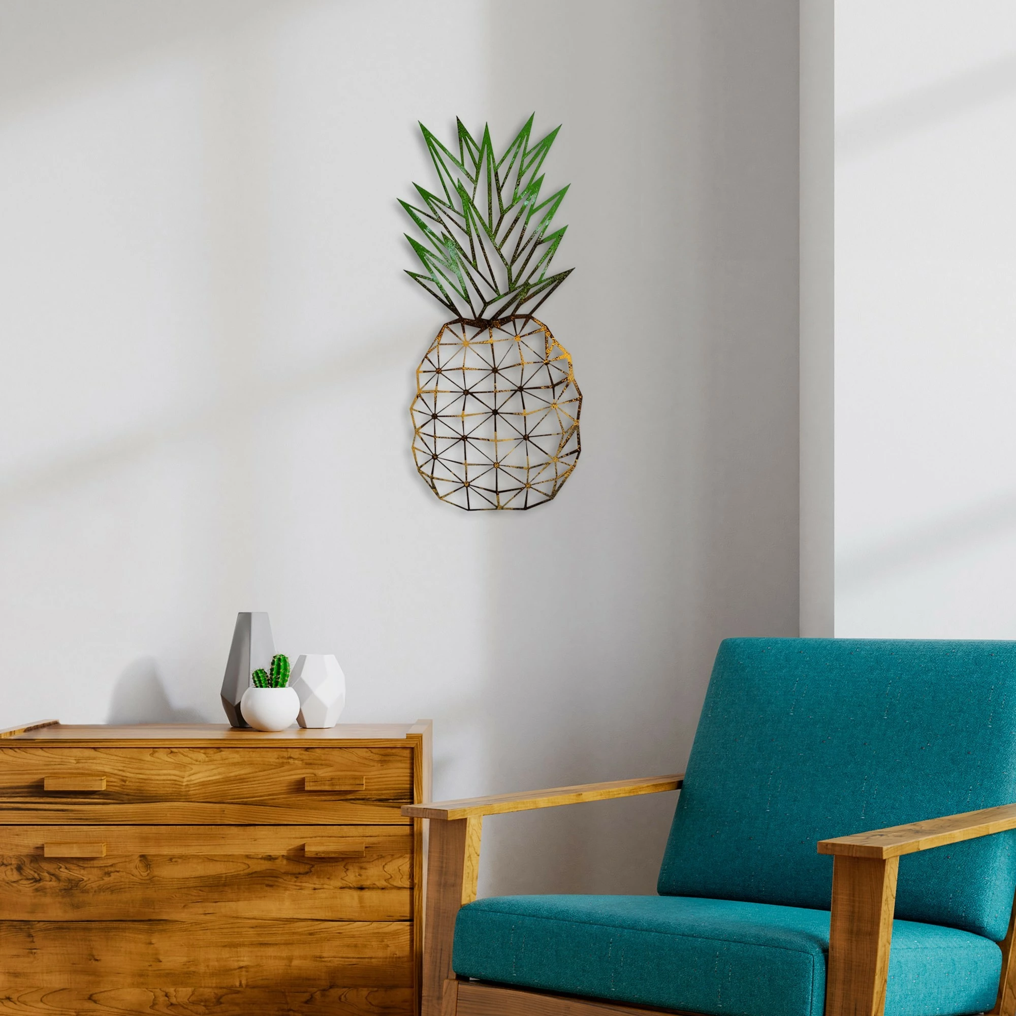 Aksesor muri dekorativ prej metali, ananas, Wallity 223