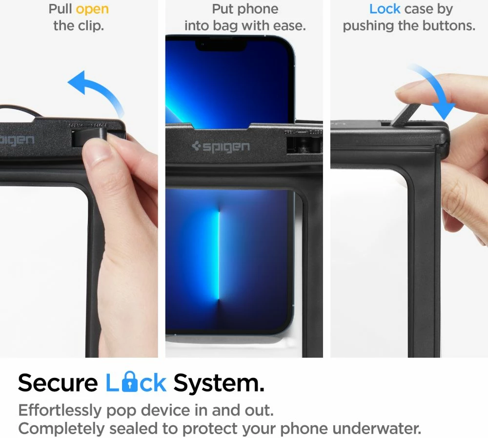 Mbështjellës Spigen Aqua Shield A601, IPX8, set 2 copë, i zi